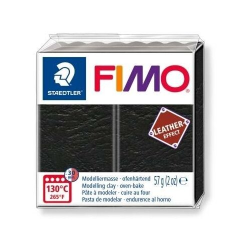 Полимерная глина FIMO Effect, цвет чёрный, 1 упаковка полимерная глина запекаемая fimo leather effect с эффектом кожи 57 г чёрный в наборе1шт