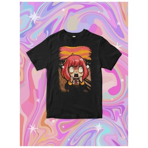 фото Футболка design heroes семья шпиона - крик ани / эдвард мунк мужская черная 3xl