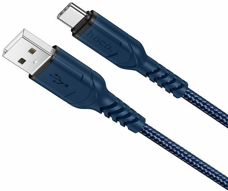 Кабель HOCO X59 Victory USB на Type-C, 3A, 1 метр синий, для зарядки гаджетов и передачи данных