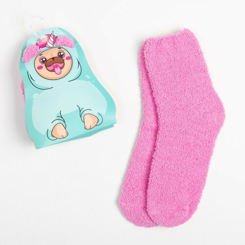 фото Женские носки kaftan средние, махровые, 5 пар, размер 36-39, розовый