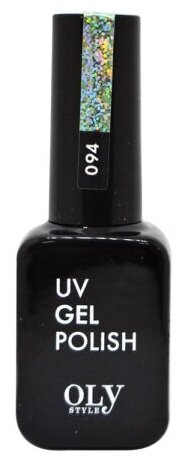 Olystyle Гель-лак для ногтей OLS UV, тон 094 нежно-бирюзовый глиттер, 10мл