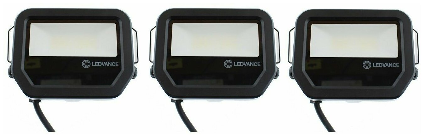 Прожектор светодиодный LEDVANCE до 20Вт 6500К IP65 черный (3 шт)
