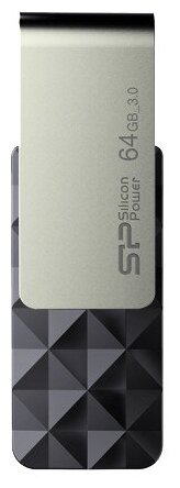 Флеш накопитель 64Gb Silicon Power Blaze B30, USB 3.0, Черный