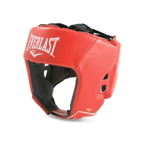 Шлем боксерский Everlast, Amateur Competition PU, L, красный/черный