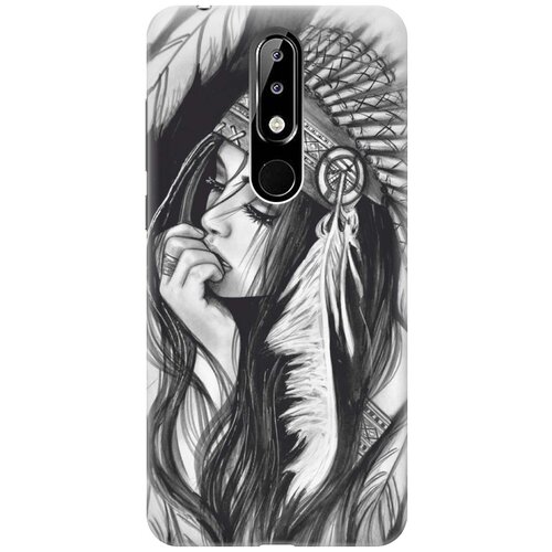 фото Re:paчехол - накладка artcolor для nokia 5.1 plus / x5 (2018) с принтом "эскиз девушки"