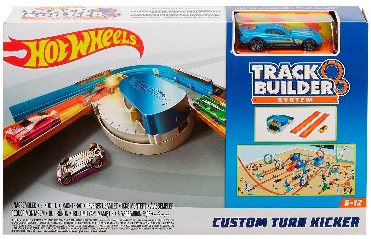 Подробные характеристики модели Трек Hot Wheels Track Builder Custom Turn K...