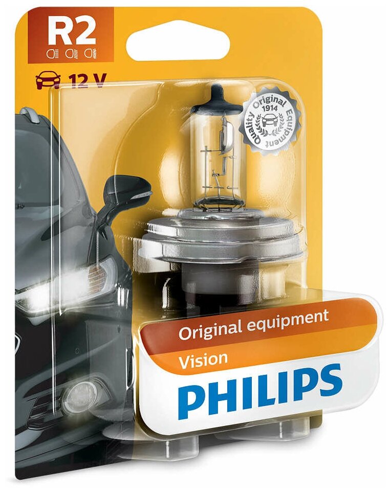 Лампа автомобильная галогенная Philips Vision 12475B1 R2 45/40W P45t