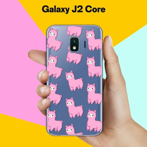 Силиконовый чехол на Samsung Galaxy J2 Core Узор из лам / для Самсунг Галакси Джей 2 Кор матовый чехол на samsung galaxy j2 core самсунг джей 2 кор soft touch синий