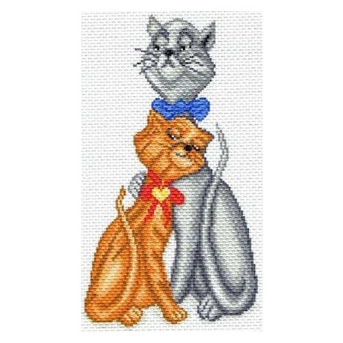 Матрёнин Посад Кот с кошкой 1621, белый, 29 х 17 см схема для вышивания бисером верные друзья 4054 матренин посад