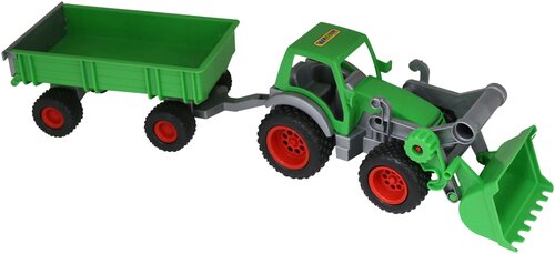 Трактор Wader с прицепом Фермер-техник (8817), 7 см, зеленый