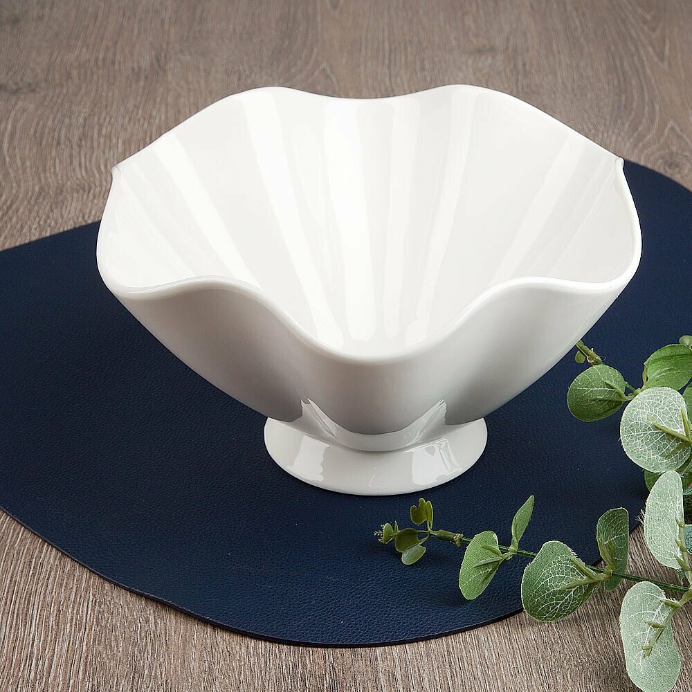 Салатник на ножке Nouvelle "Маршмеллоу" 23х21х12см, 1450мл, фарфор