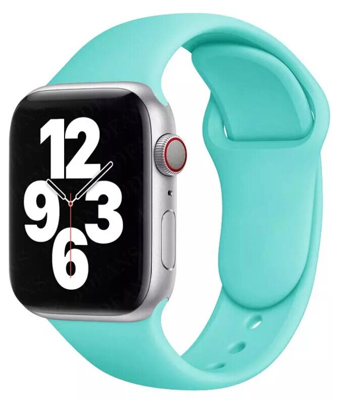 Силиконовый ремешок для Apple Watch 38/40/41 mm, бирюзовый, размер s/m