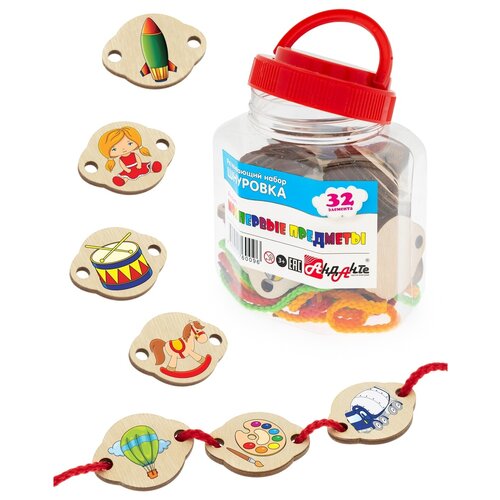 Шнуровка Анданте Мои первые предметы, Ассорти, 32 элемента (RDI-D009a)