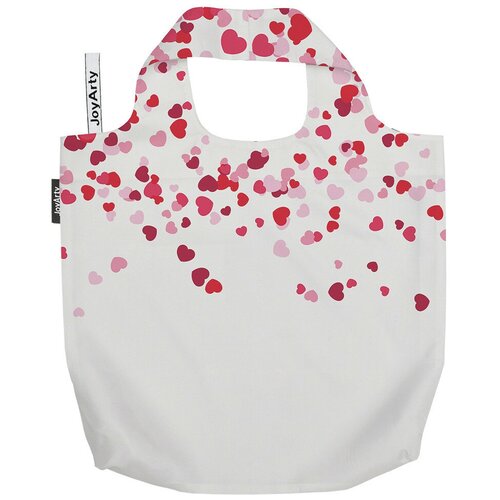 фото Сумка авоська joyarty "дождь из сердец" 46x65x7 см