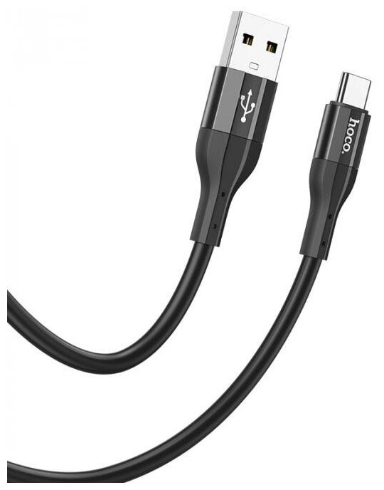 Кабель зарядки и синхронизации данных USB HOCO X72 Creator silicone для Type-C, 3.0А, длина 1.0м, черный 6931474761798