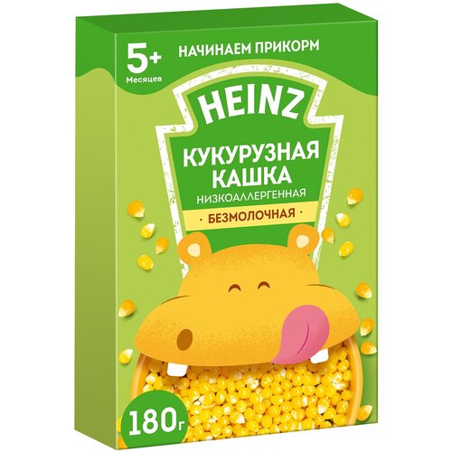 Каша Heinz Низкоаллергенная безмолочная кукурузная, с 5 месяцев каша heinz низкоаллергенная безмолочная гречневая с 4 месяцев