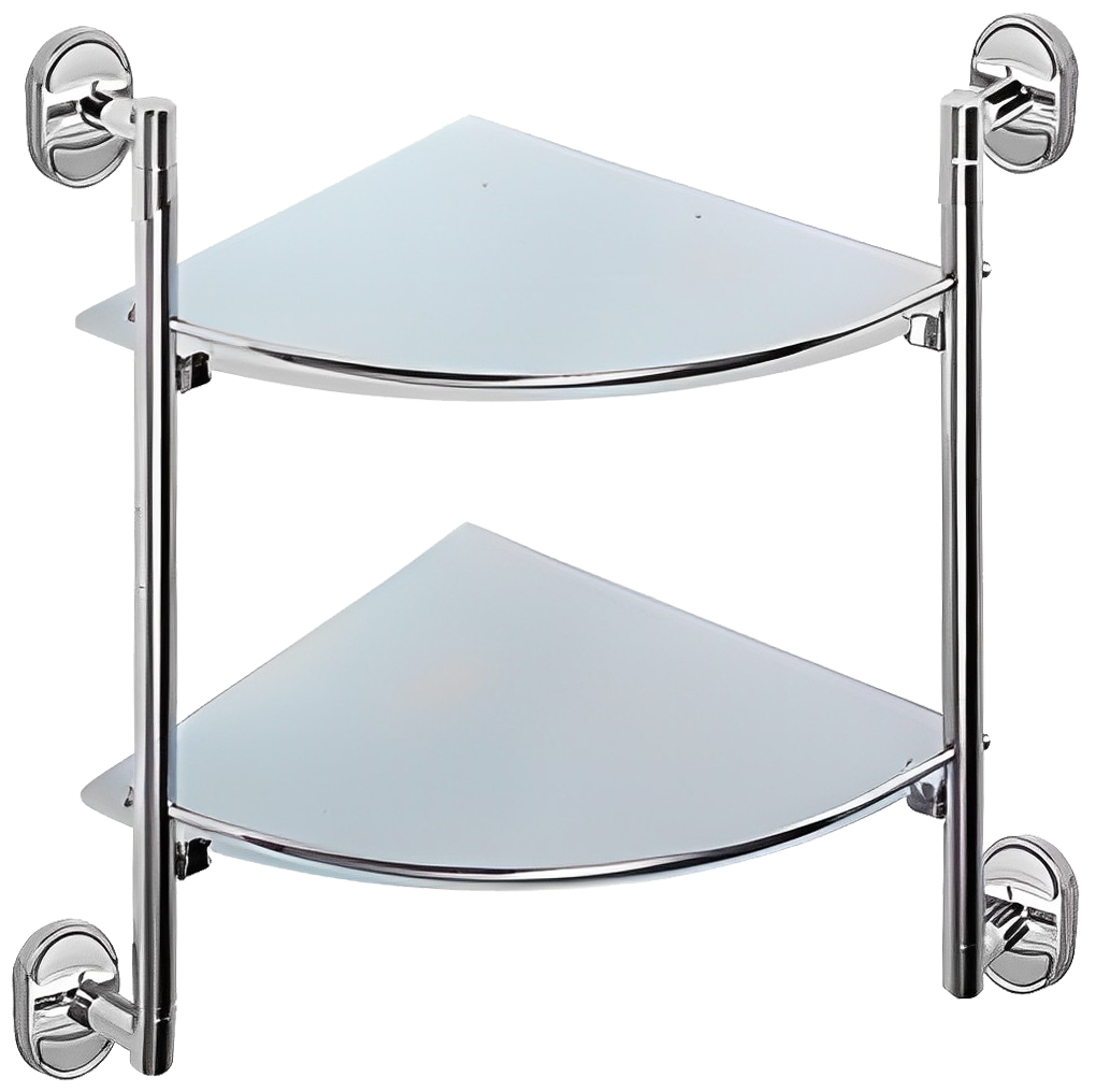 HAIBA Полка для ванной (душевой) угловая подвесная матовое стекло хром HB1907-2