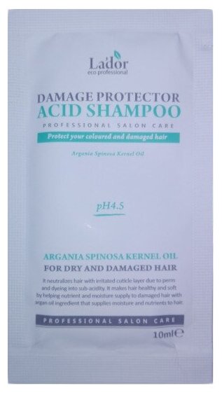 Lador шампунь Damaged Protector Acid для сухих и поврежденных волос, 10 мл