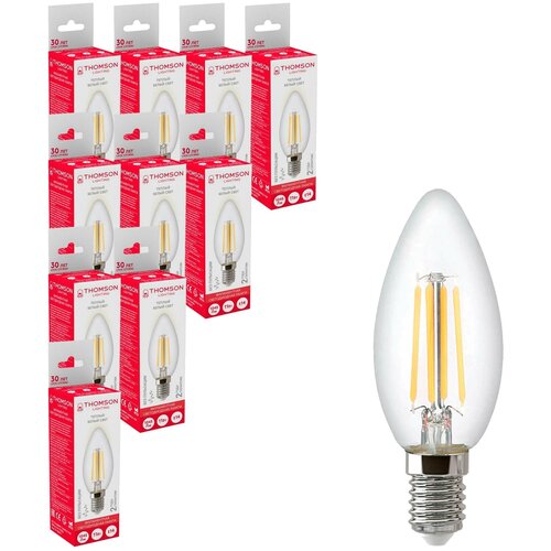 Упаковка ламп LED Thomson E14, свеча, 11Вт, 2700К, белый теплый, TH-B2071, 10 шт. [th-b2071-10]