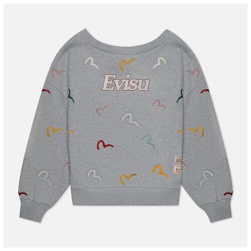 Женская толстовка Evisu All Over Seagull Embroidered серый, Размер L
