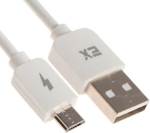 Кабель Exployd EX-K-998, microUSB - USB, 2.1 А, 1 м, силиконовая оплетка, белый