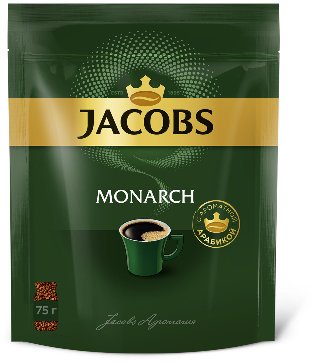 Кофе растворимый Jacobs Monarch, пакет, 75 г