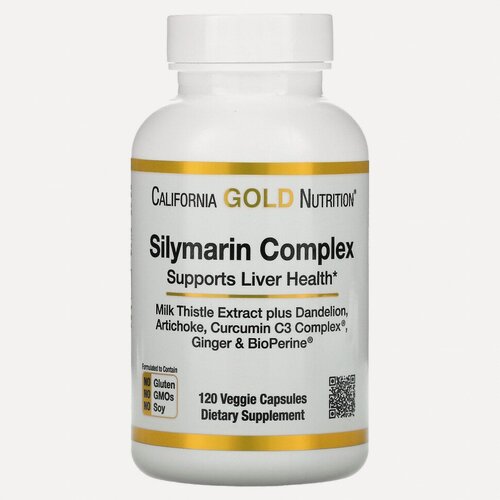 Изображение товара Комплекс для печени California Gold Nutrition Silymarin, 300мг, 120капсул