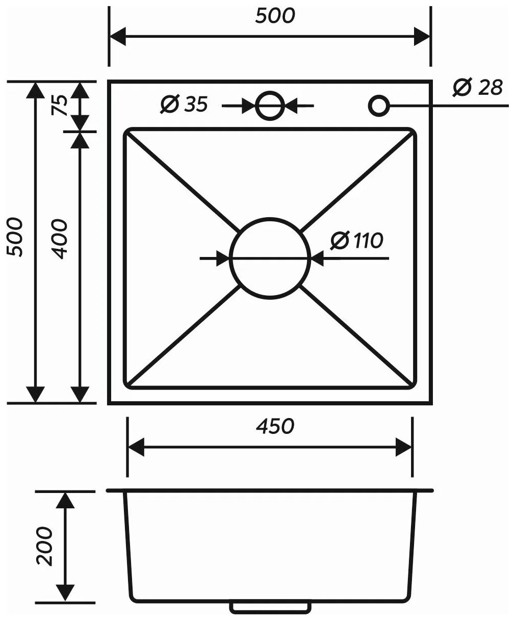 Мойка кухонная РМС MR MR-5050BL c корзиной и дозатором, черная - фото №18