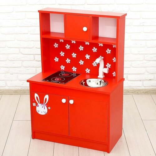 ZABIAKA Игровая мебель «Детская кухня «Зайка», цвет красный