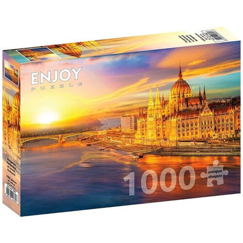 Пазл Enjoy 1000 деталей: Венгерский парламент на закате, Будапешт пазл enjoy 1000 деталей карлов мост на закате