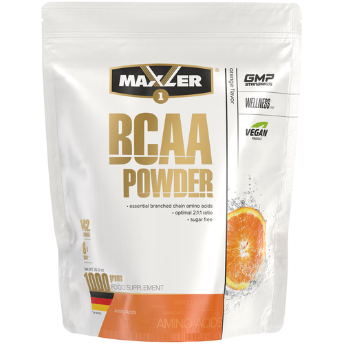 фото Maxler eu bcaa powder sugar free (пакет) 1000 г (orange flavor)