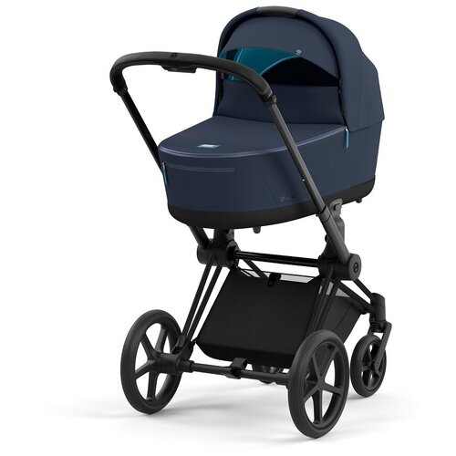 Cybex Priam IV Коляска 2 в 1, шасси IV Matt Black ручка Black/текстиль Nautical Blue