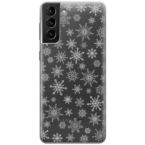 Чехол - накладка Transparent 3D для Samsung Galaxy S21 Plus с принтом Fairy Snowflakes чехол накладка transparent 3d для samsung galaxy a41 с принтом fairy snowflakes