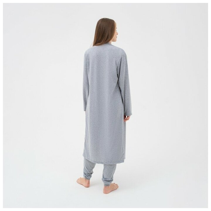 Пижама Kaftan, длинный рукав, карманы, размер 44, серый - фотография № 12
