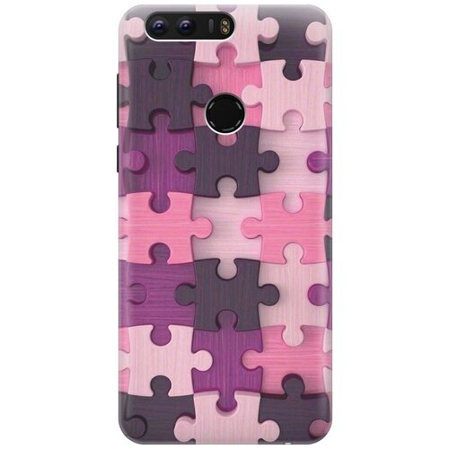фото Cиликоновый чехол на honor 8 / хонор 8 с принтом "сиреневый паззл" gosso