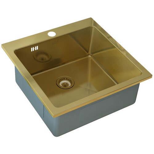 Врезная кухонная мойка 51х51см, ZorG Sanitary PVD SZR-51 BRONZE, бронза