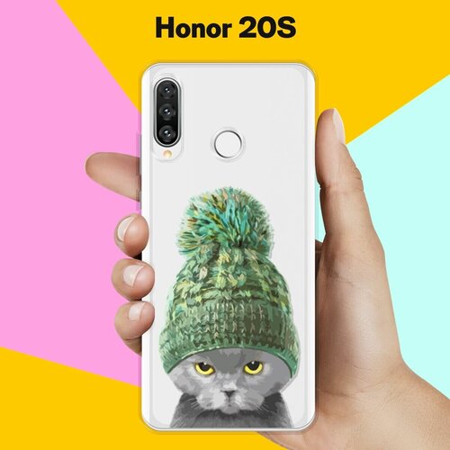 Силиконовый чехол Кот в шапке на Honor 20s силиконовый чехол на honor 20s хонор 20s добрый кот