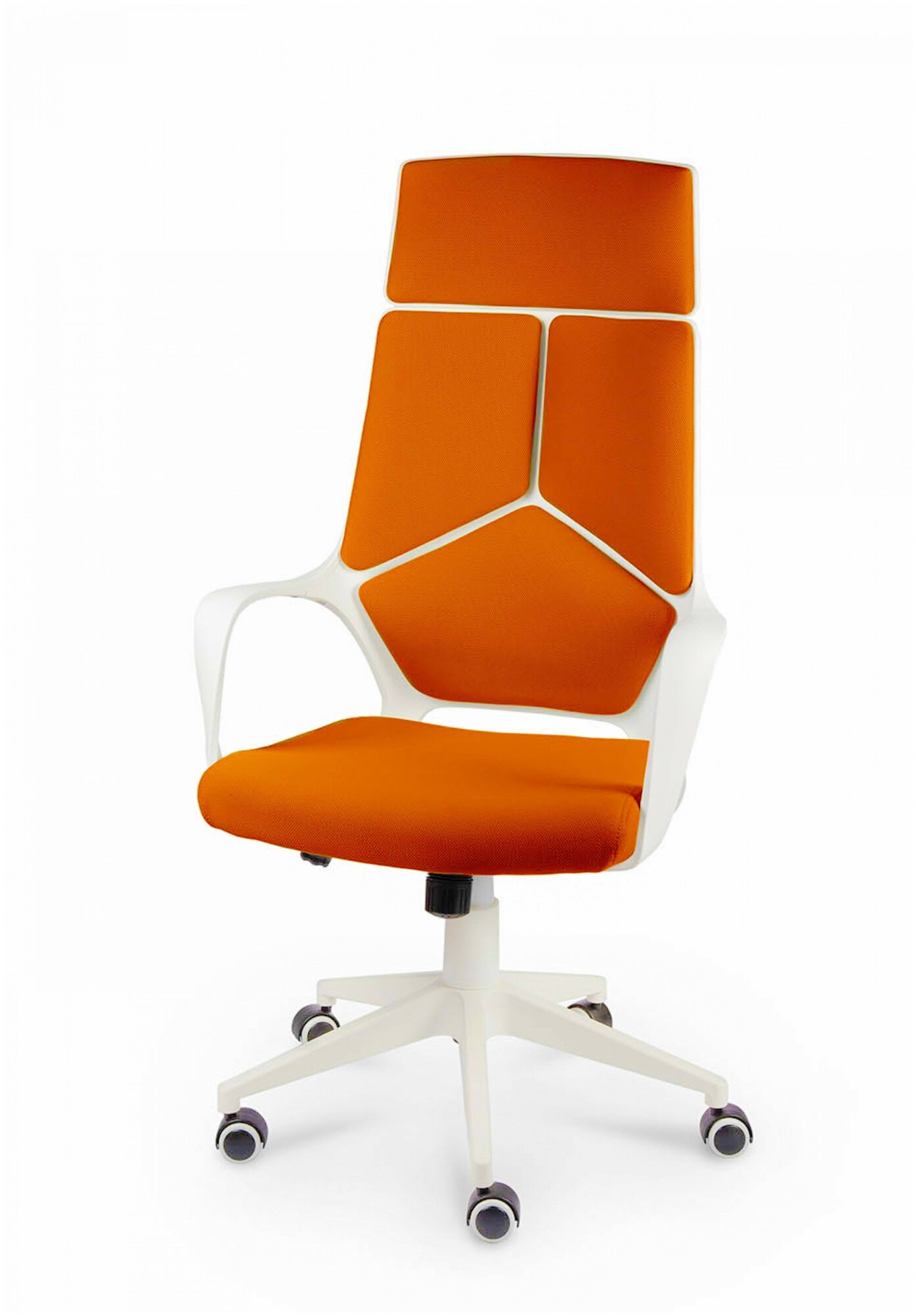 Кресло офисное Norden IQ / (White plastic orange) белый пластик /оранжевая ткань