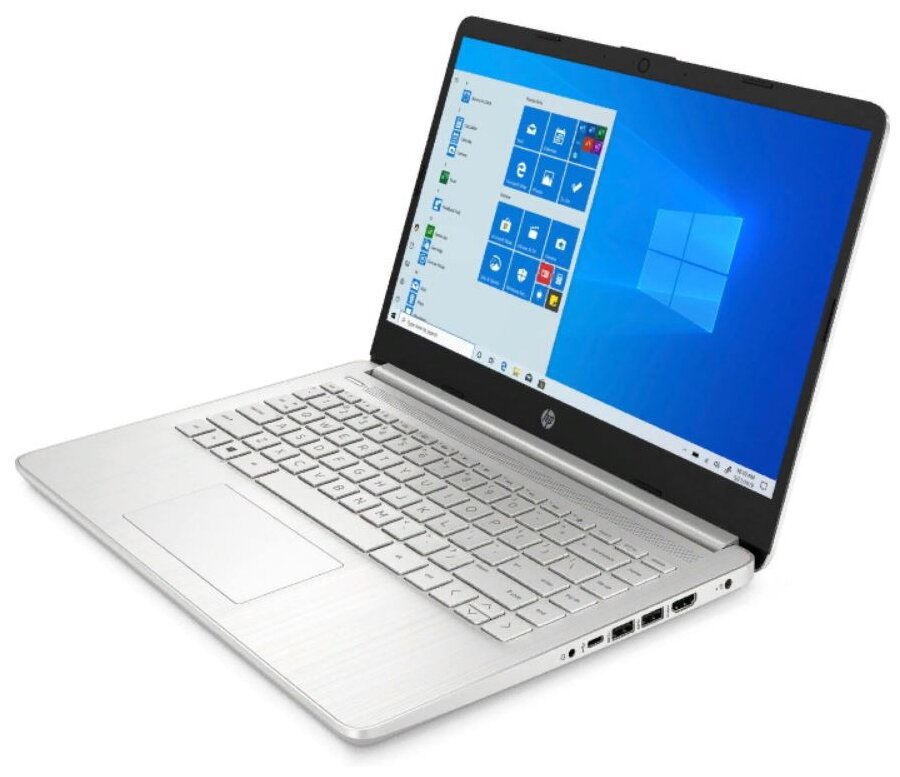 Ноутбук HP 14s-fq1014ur 3B3N0EA AMD Ryzen 5 5500U 2100MHz141920x10808GB512GB SSDDVD нетAMD Radeon GraphicsWi-FiBluetoothWindows 10 Home Silver