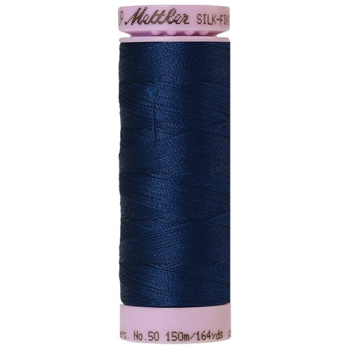 Нить для машинного квилтинга SILK-FINISH COTTON 50, 150 м 100% хлопок 0823 Night Blue ( 9105-0823 )