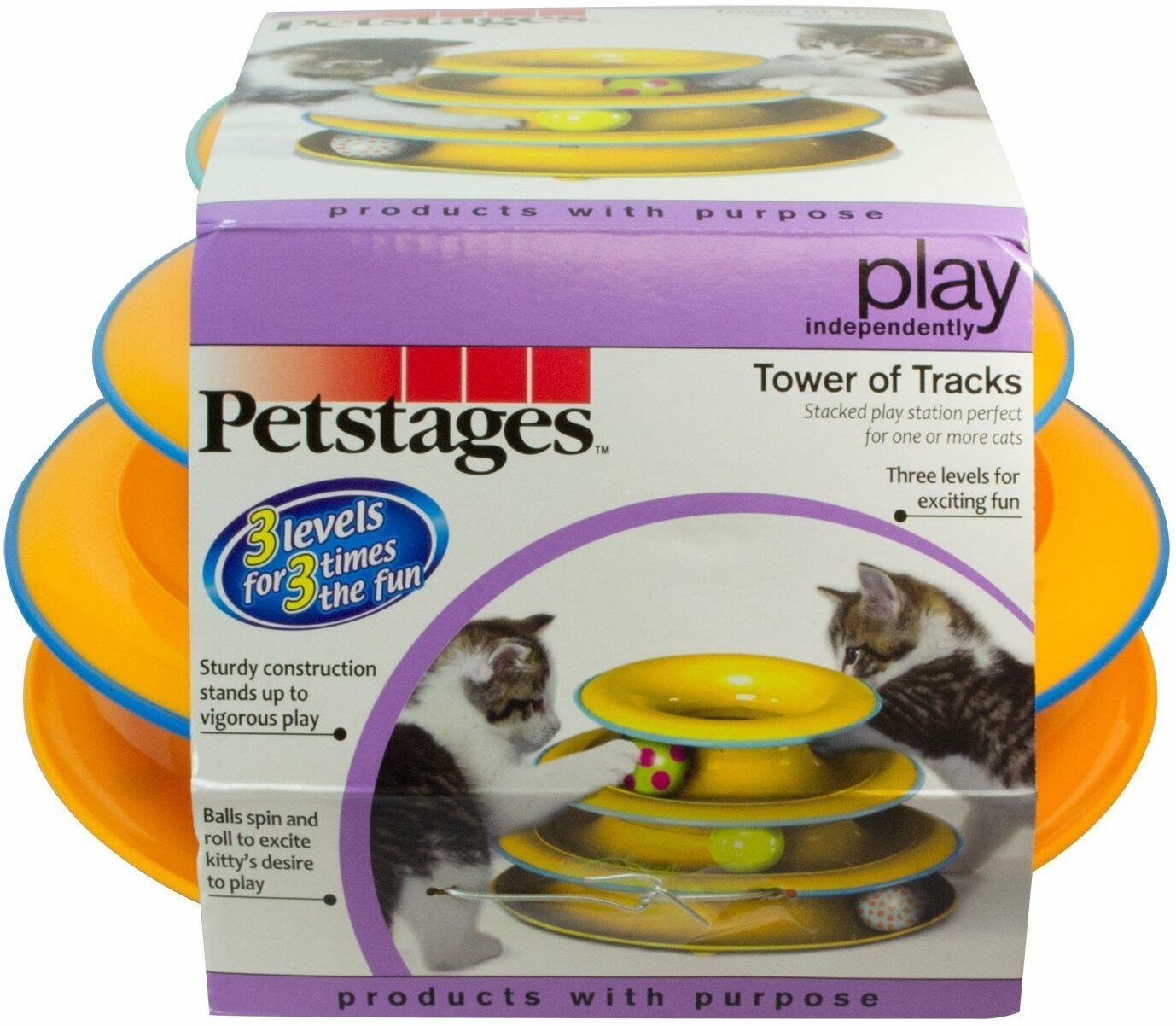 Petstages игрушка для кошек Трек "3 этажа" основание 24 см - фото №15