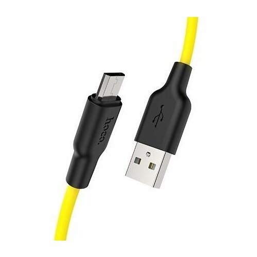 Наушники Hoco X21 Plus USB-microUSB 2.4A 1M желтый/черный