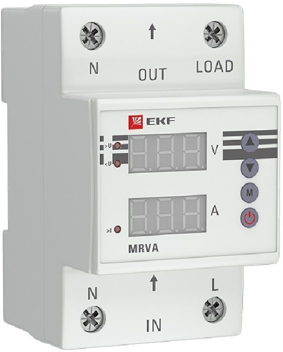 Реле напряжения и тока EKF PROxima MRVA 32A с дисплеем