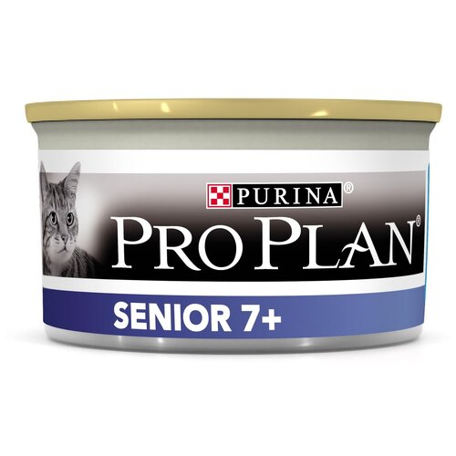 Консервы PRO PLAN Senior 7+ для кошек старше 7 лет, мусс с тунцом, 24шт.*85 г