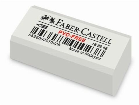 Ластик Faber-Castell "PVC-free" 7086, 31 х 16 х 11, белый