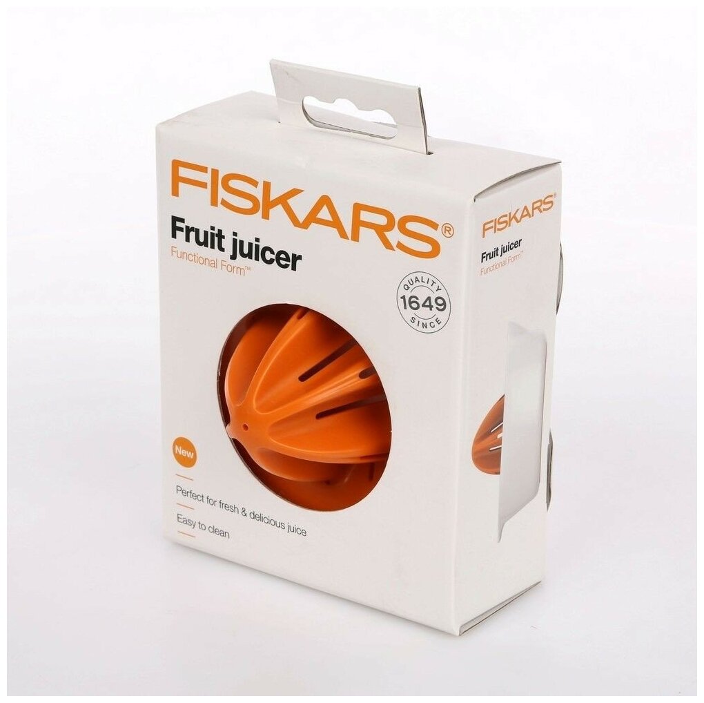 Соковыжималка FISKARS , цитрусовая, белый и оранжевый - фото №5