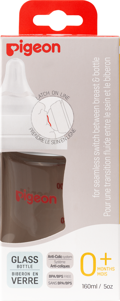 Бутылочка для кормления PIGEON 160мл, премиальное стекло - фото №5