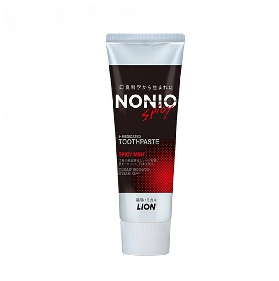 Lion Nonio Spicy Профилактическая зубная паста для удаления неприятного запаха, отбеливания и комплексного ухода с ароматом пряностей и мяты 130 гр