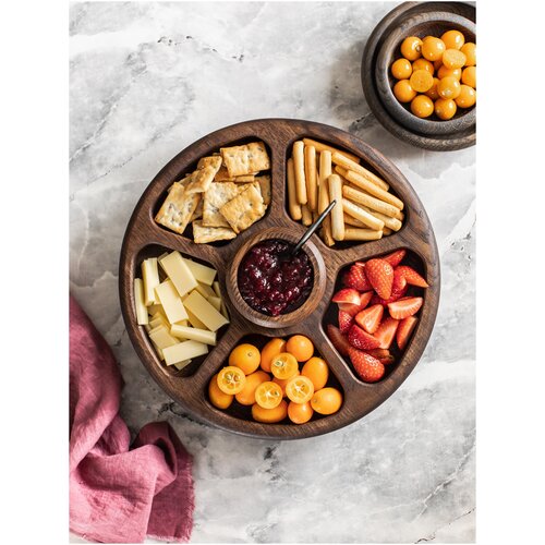 Менажница с соусником малая из дуба