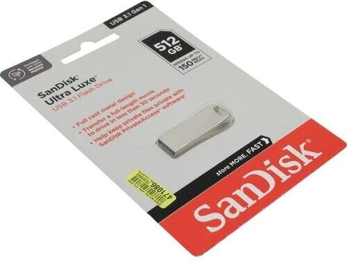 Флешка Sandisk Ultra Luxe SDCZ74-512G-G46 512 Гб Light Silver